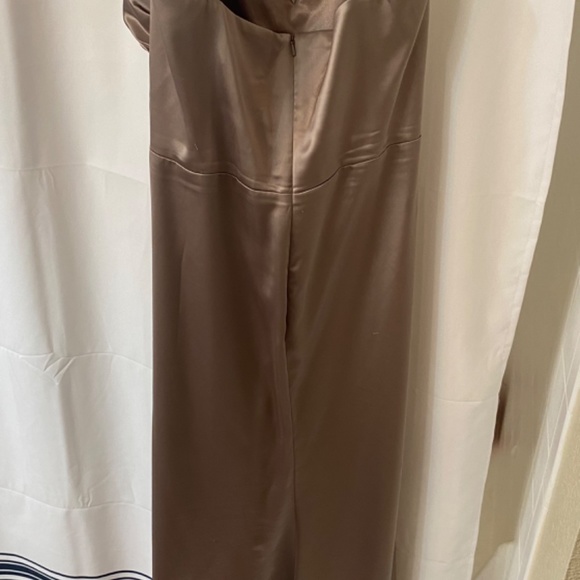 Revelry Taupe Rory Satin Bridesmaid Dress - Picture 5 of 6